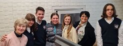 W studiu radiowym z historykiem i publicystką Joanną Szkodą Stworą (od lewej), dh. Aleksan